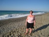 Sophie sur la plage de Platanias